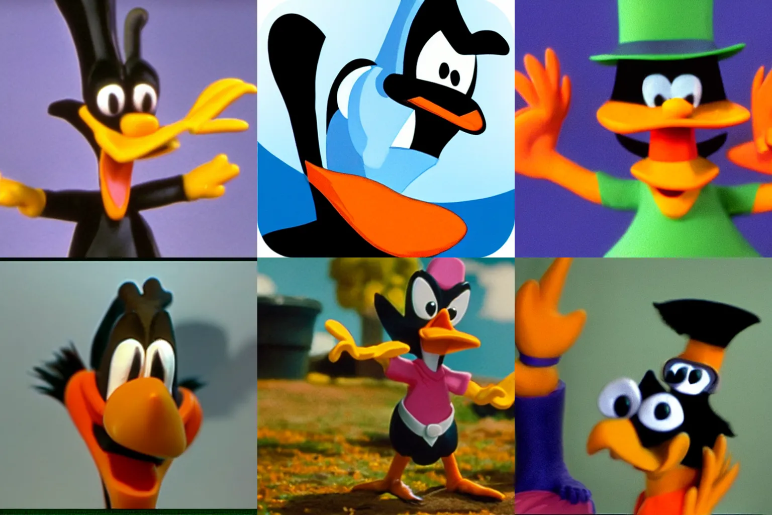 Prompt: claymation Daffy Duck