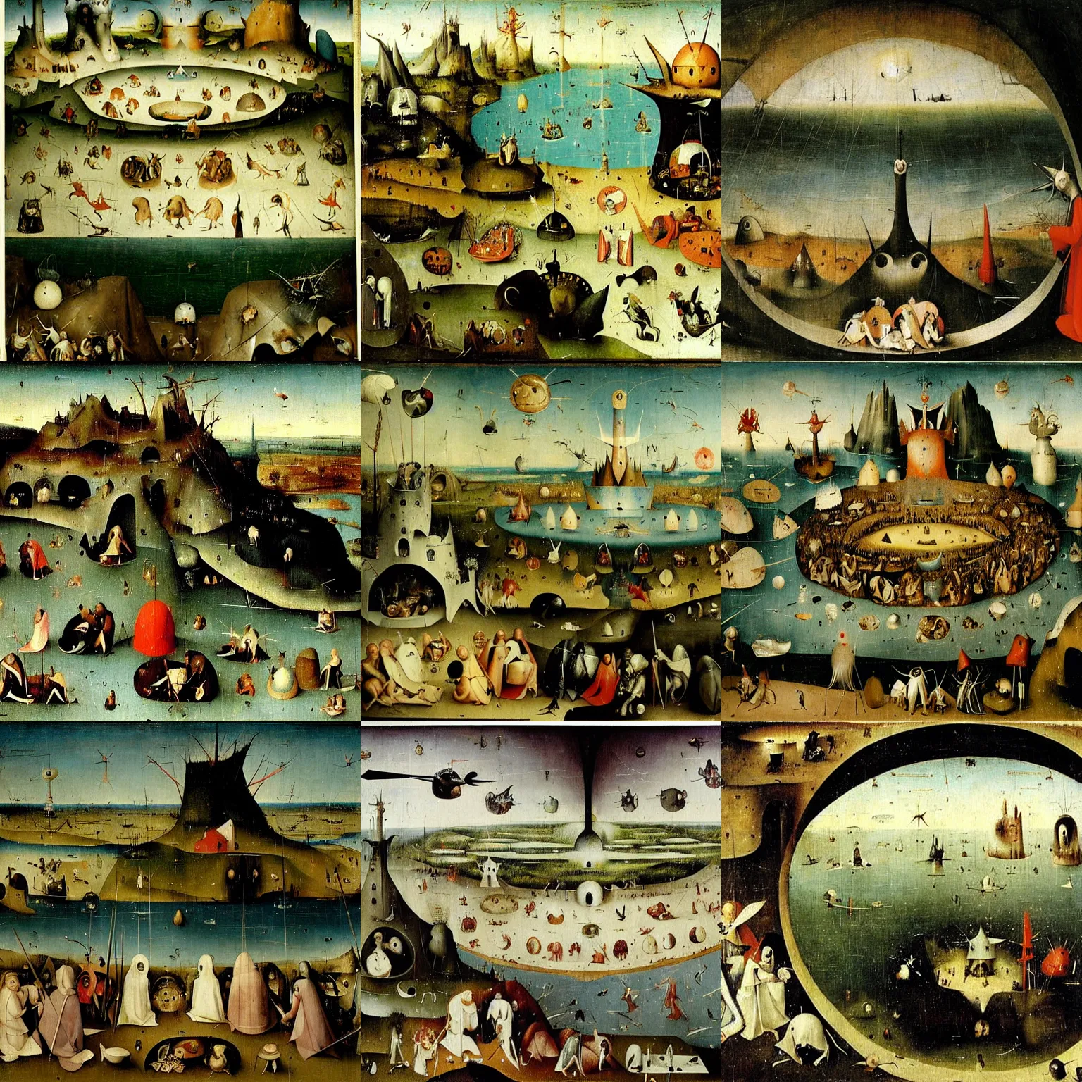 Prompt: the edge of the world. painting by hieronymus bosch.