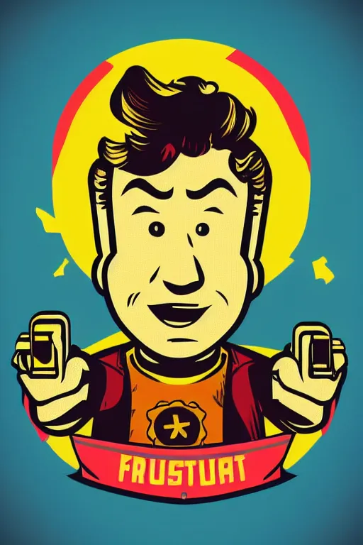 Image similar to fallout 7 6 retro futurist illustration art by butcher billy, sticker, colorful, illustration, highly detailed, simple, smooth and clean vector curves, no jagged lines, vector art, smooth andy warhol style