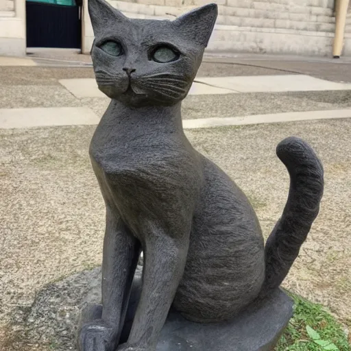 Image similar to a statue of a cute cat