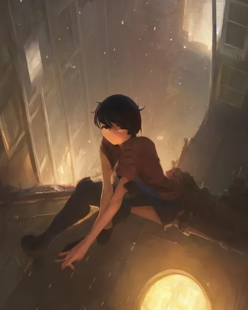 Image similar to Full shot, Atmospheric lighting, By Makoto Shinkai, Stanley Artgerm Lau, WLOP , Rossdraws, James Jean, Andrei Riabovitchev, Marc Simonetti, krenz cushart, Sakimichan, D&D trending on ArtStation, digital art.