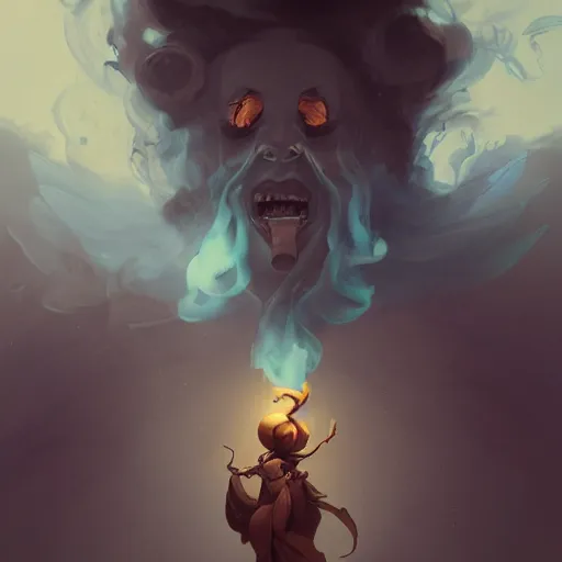 Image similar to The smoke king by Peter Mohrbacher:5 Trending on Artstation:5