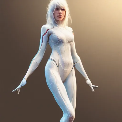 Prompt: full body portrait of white haired girl in spider man suit, super hero, webs, highly detailed, digital art, artstation, concept art, smooth, sharp focus, greg rutkowski, wlop