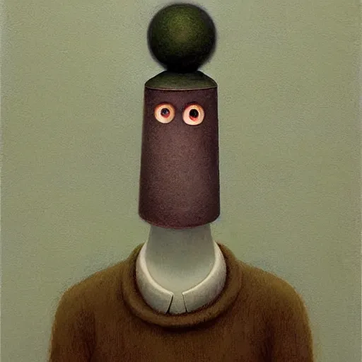 Image similar to a portrait of a character by Shaun Tan