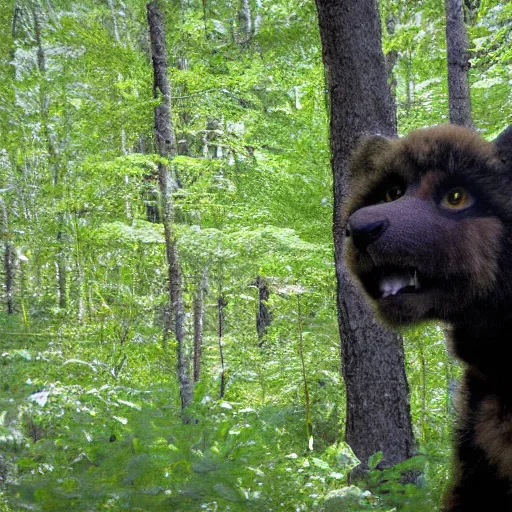 Image similar to trail cam photo of bob ross