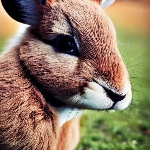 Prompt: cabbit, a cross between a rabbit and a cow, cute photograph, f / 1 6, 3 5 mm, award - winning photography, soft lighting