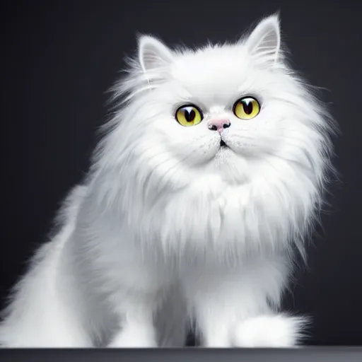 cute white persian cat with blue eyes