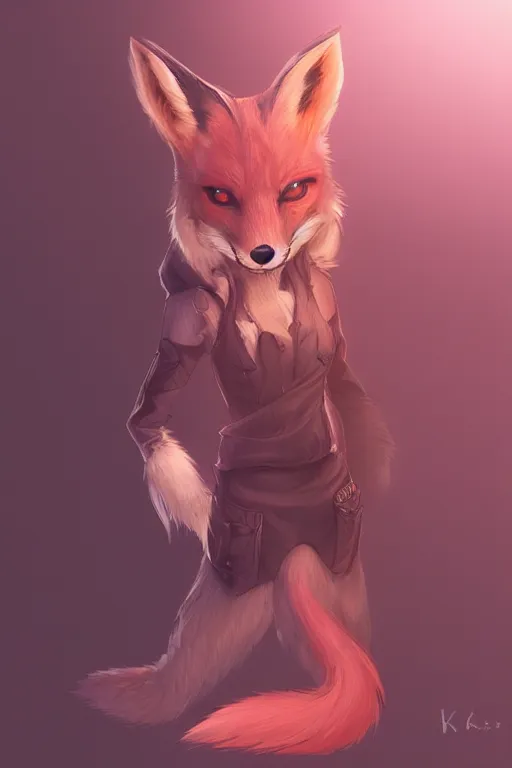 Image similar to a fox fursona, trending on artstation, by kawacy, furry art, digital art, cyberpunk, high quality, backlighting