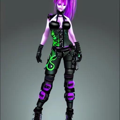 Prompt: cybergoth female character