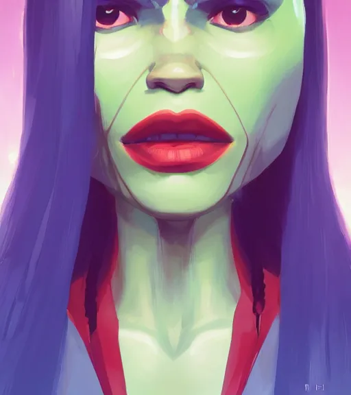 Image similar to face icon stylized minimalist gamora, loftis, cory behance hd by jesper ejsing, by rhads, makoto shinkai and lois van baarle, ilya kuvshinov, rossdraws global illumination