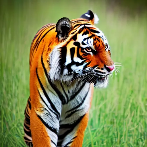 Prompt: Tiger, wildlife photography, XF IQ4, 150MP, 50mm, F1.4, ISO 200, 1/160s, natural light, Adobe Photoshop, Adobe Lightroom, photolab, Affinity Photo, PhotoDirector 365