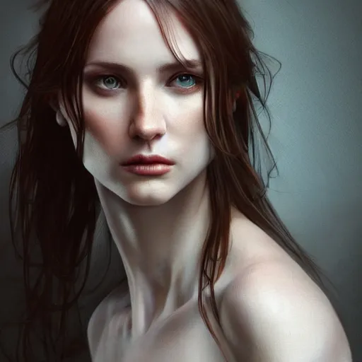 Prompt: Rachel Connor from models.com FORD Robert Black agency, physically accurate, moody dynamic lighting, very very intricate, very very elegant, highly detailed, digital painting, artstation, HR GIGER, Hieronymus Bosch, Francis Bacon, concept art, smooth, very beautiful, sharp focus, illustration, art by artgerm and greg rutkowski and alphonse mucha