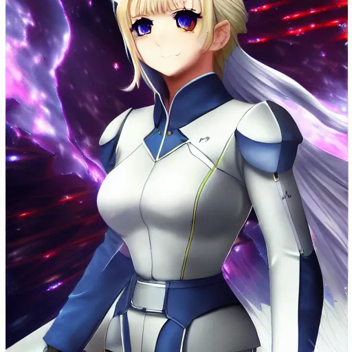 Image similar to beautiful image of saber from fate / stay night in a thight plugsuit, high quality, highly detailed, 4 k, drawn by wwpgi, trending on artstation