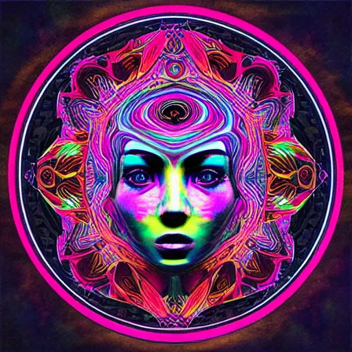 Prompt: stunning psychedelic artwork of a head shape