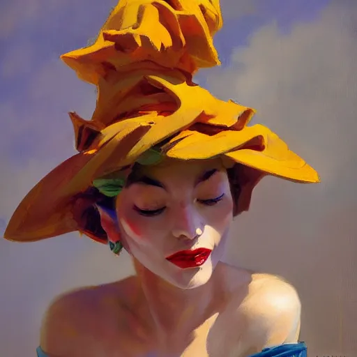 Image similar to greg manchess portrait of a jester hat, organic painting, sunny day, matte painting, bold shapes, hard edges, street art, trending on artstation, by huang guangjian, gil elvgren, ruan jia, randy vargas, greg rutkowski