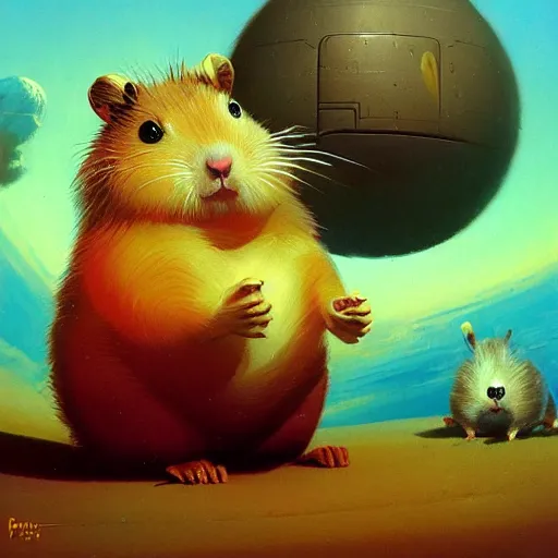 Image similar to a giant hamster by paul lehr