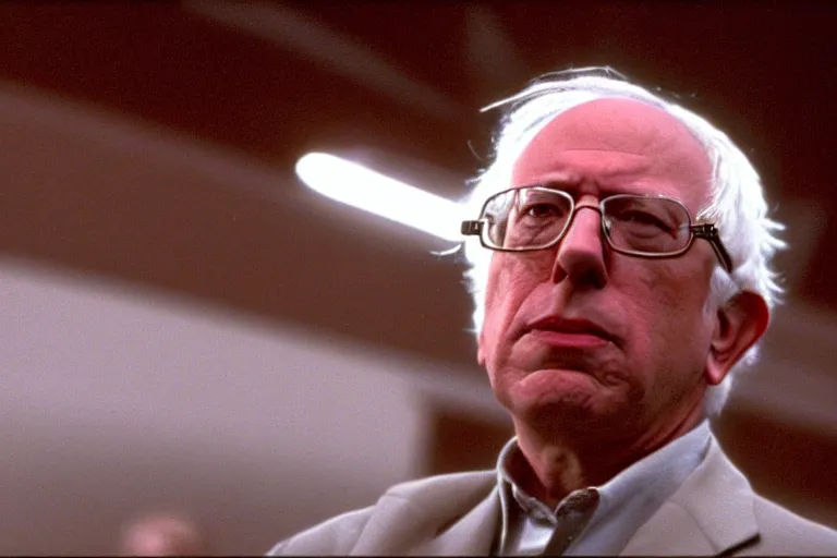 Image similar to movie screenshot of bernie sanders in 2001: A Space Odyssey (1968)