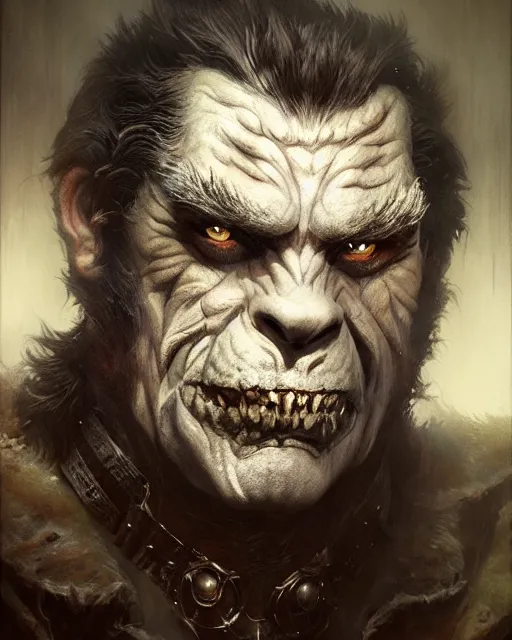 Image similar to portrait of lon chaney jr wolfman universal pictures, fantasy character portrait, ultra realistic, concept art, intricate details, highly detailed by greg rutkowski, gaston bussiere, craig mullins, simon bisley