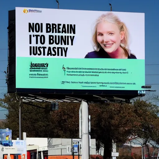 Prompt: a billboard that says free brain surgery