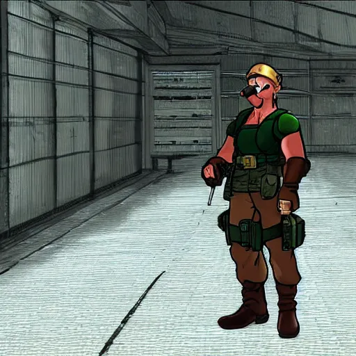 Prompt: super mario in metal gear solid