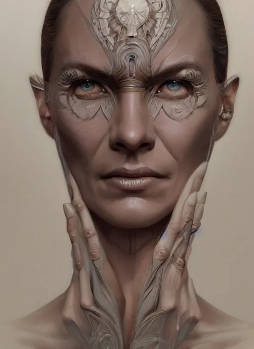 Image similar to symmetry!! clint eastwood, machine parts embedded into face, intricate, elegant, highly detailed, digital painting, artstation, concept art, smooth, sharp focus, illustration, art by artgerm and greg rutkowski and alphonse mucha, 8 k