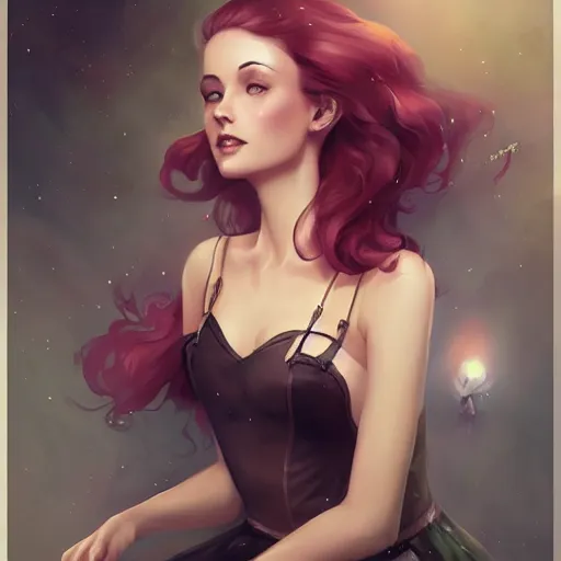 Prompt: a pinup by charlie bowater and anna dittmann and olivia de berardinis.