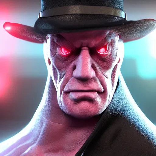 Prompt: undertaker, clash royal style characters, unreal engine 5, octane render, detailed, brawl stars, cinematografic, cinema 4 d, artstation trending