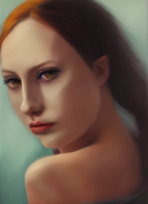 Prompt: hyper realistic, portrait, close - up, moon, dark witch, painting by ansell, mary jane, smooth, sharp focus