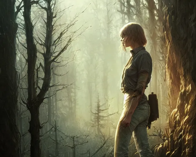 Image similar to highly detailed portrait of taylor swift, in the walking dead, stephen bliss, unreal engine, fantasy art by greg rutkowski, loish, rhads, ferdinand knab, makoto shinkai and lois van baarle, ilya kuvshinov, rossdraws, tom bagshaw, global illumination, radiant light, detailed and intricate environment