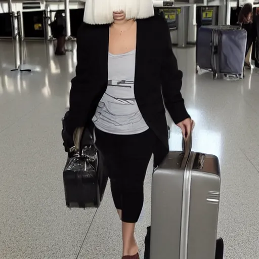 Image similar to Sia Furler at the airport