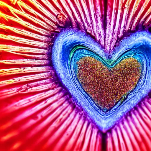 Image similar to 4 k macro photo of a heart exploding