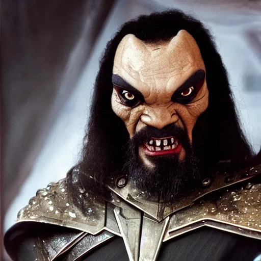 Prompt: Candid portrait photograph of a Klingon taken by Annie Leibovitz