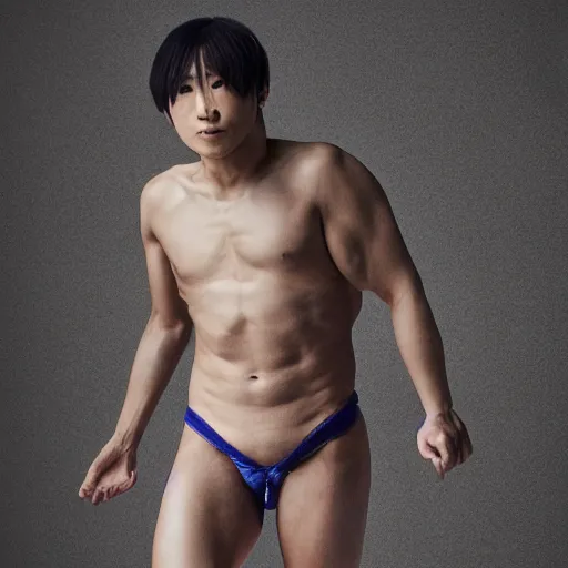 Prompt: a portrait of a athletic beautiful japanese male divinity, photographed by andrew thomas huang