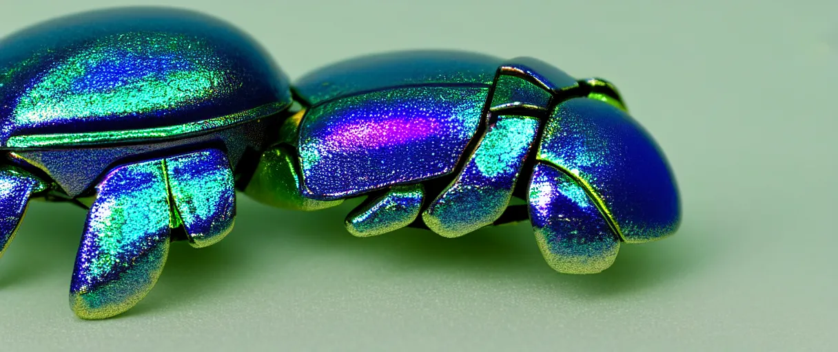 Image similar to highly detailed holographic scarab high quality photo with jeweled gorgeous moody blue lighting octane low angle hd 8k sharp shallow depth of field