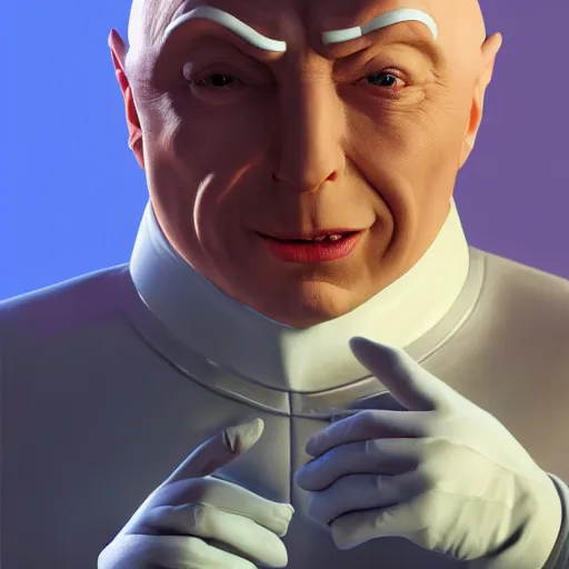 Prompt: Laughing Dr Evil from Austin Powers, portrait, sharp focus, digital art, Hyper-realistic, 4K, Unreal Engine, Highly Detailed, HD, Dramatic Lighting by Brom