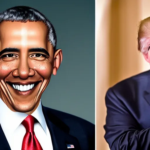 Image similar to portrait morph hybrid barack obama and donald trump