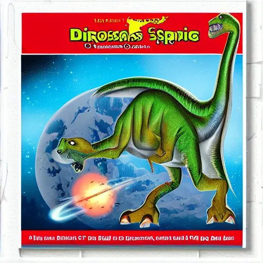 Image similar to dinosaurs living in space