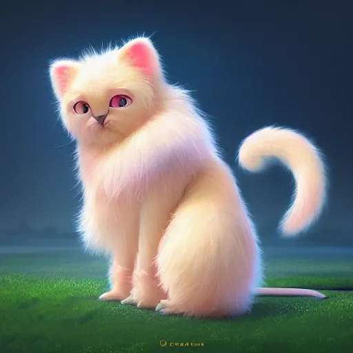 Prompt: cutie fluffy creature icecream, digital art, 3 d, octave render, masterpiece, mega detailed, pixar, disney, vivid illustration, cartoon, fantasy, by george stubbs, artgerm, in the style of ghibli kazuo oga, pastel fur