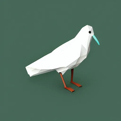 Image similar to a green dove, isometric, vector, low poly, black background, cgsociety, volumetric lighting