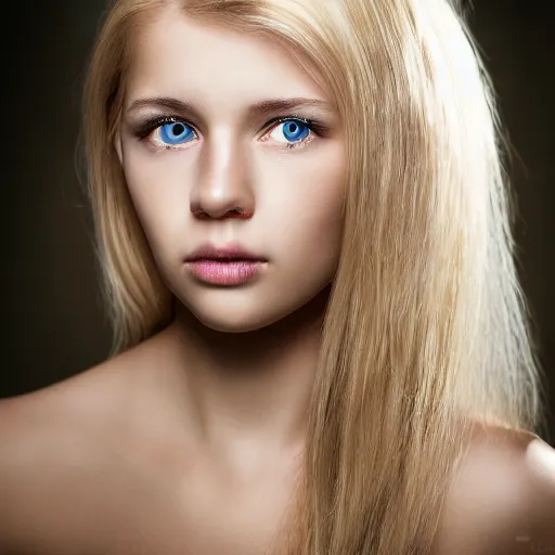 Image similar to photography of the face of a blond young woman, 8 k photo. highly detailed. sharp details, pretty eyes