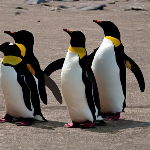 Image similar to penguins worshipping their god, Pingu