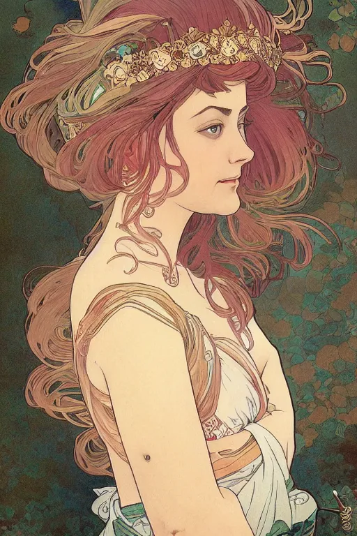 Image similar to beautiful female ogre royalty, digital art, 8k, character, realistic, portrait, photorealism, japan watercolour, masterpiece art, alphonse mucha