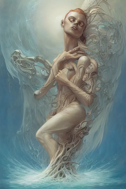 Image similar to portrait of ocean angel by Peter Mohrbacher and Peter Gric