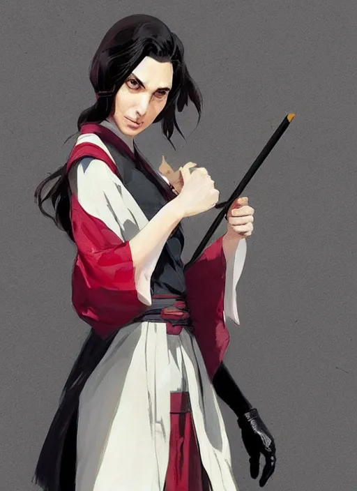 Image similar to gal gadot as nezuko from demon slayer ねずこ wearing kimono by artgem by greg rutkowski trending on artstation