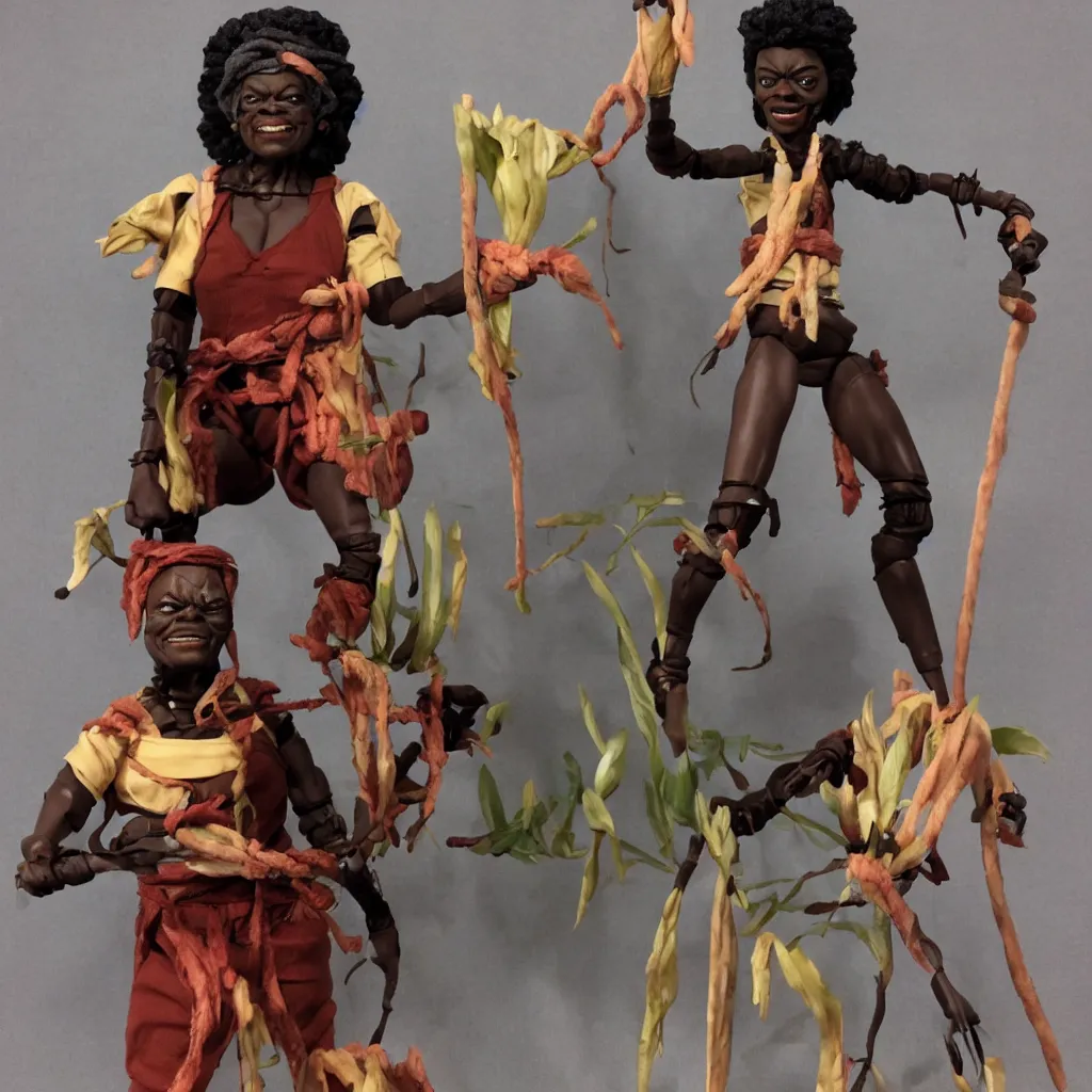 Image similar to maya angelou as kunta kinte, stop motion vinyl action figure, plastic, toy, butcher billy style