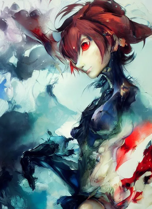 Image similar to semi reallistic gouache gesture painting, by yoshitaka amano, by ruan jia, by Conrad roset, by dofus online artists, detailed anime 3d render watermelon monster, watermelon terrible monster, antrophomorfic watermelon, portrait, cgsociety, artstation, rococo mechanical, Digital reality, sf5 ink style, dieselpunk atmosphere, gesture drawn