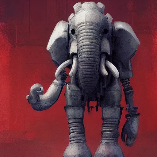 Prompt: 🤖🐘, Greg rutkowski, Trending artstation, cinematográfica, digital Art