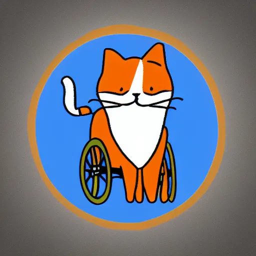 Image similar to cat in wheelchair emoji art.