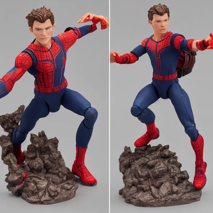 Prompt: detailed figure of tom holland, first 4 figures, detailed product photo