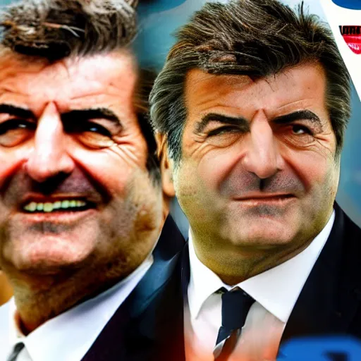 Prompt: joan laporta in the prison showers, bending down to get the soap
